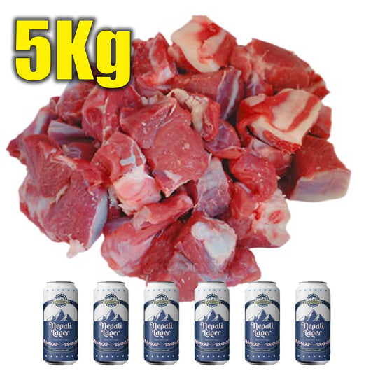 Boar Goat Meat (5kg) + Bhutan Mix (1kg) + Nepalis Lager Beer (6 Pack)
